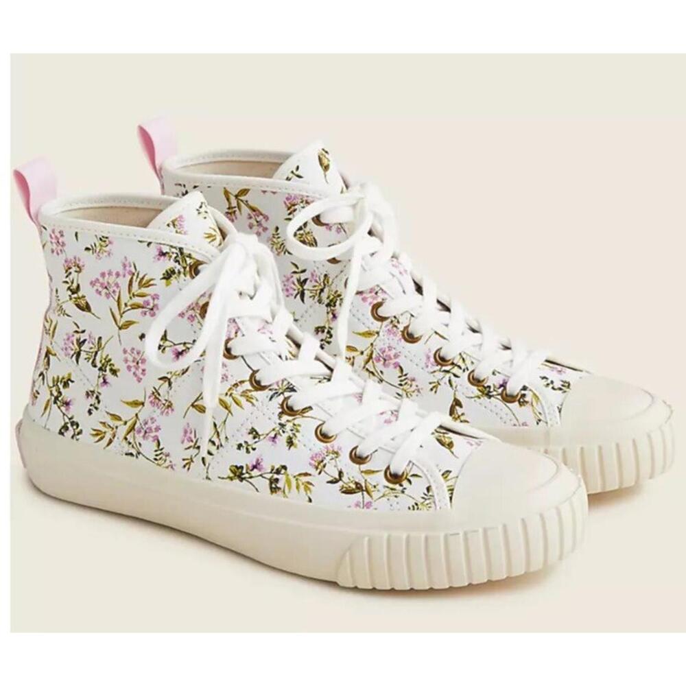 NIB $98 J.Crew Women's Classic High Top Sneakers Whisp Floral